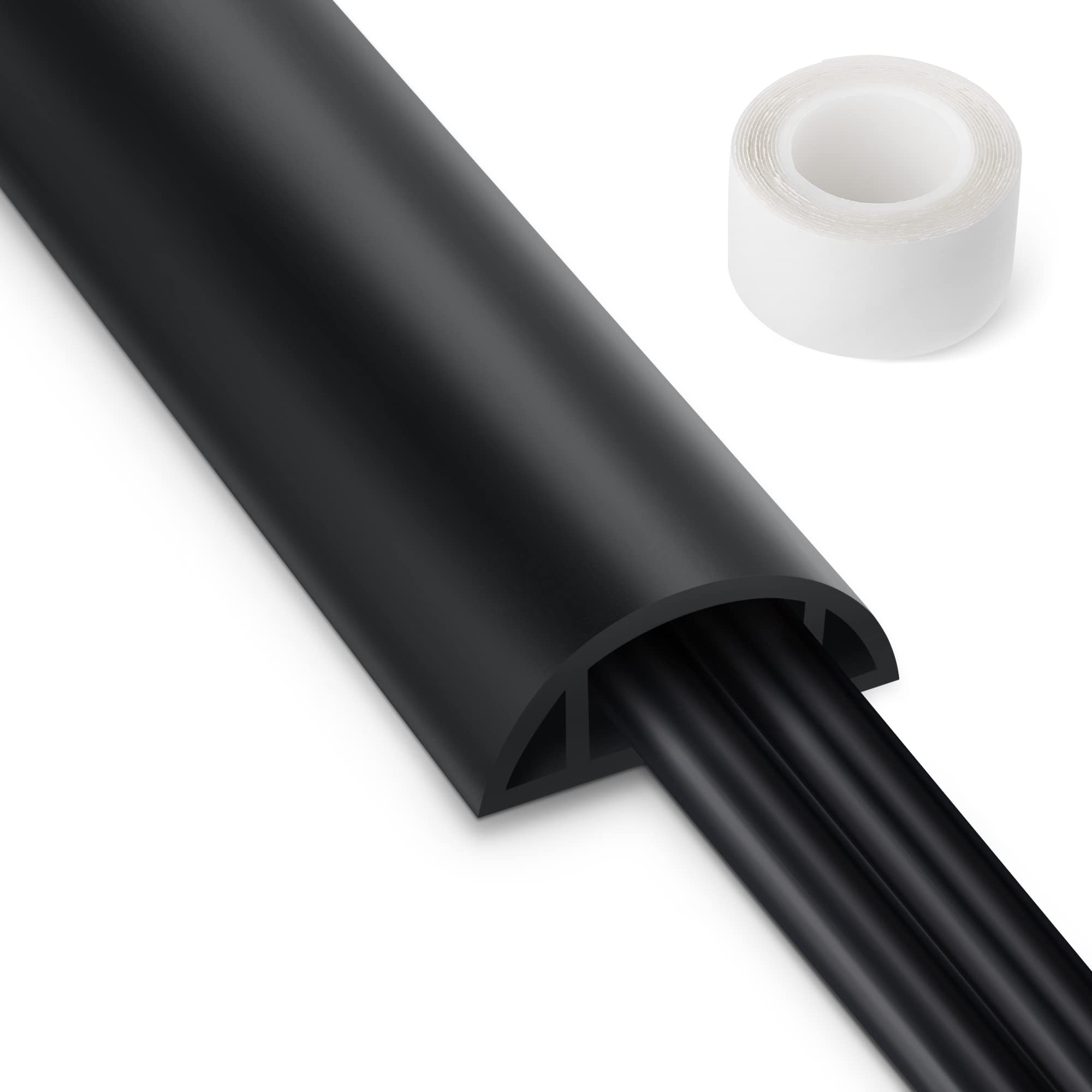 Amazon.com: 3FT PVC Cord Hider, Black Floor Cord Protector with